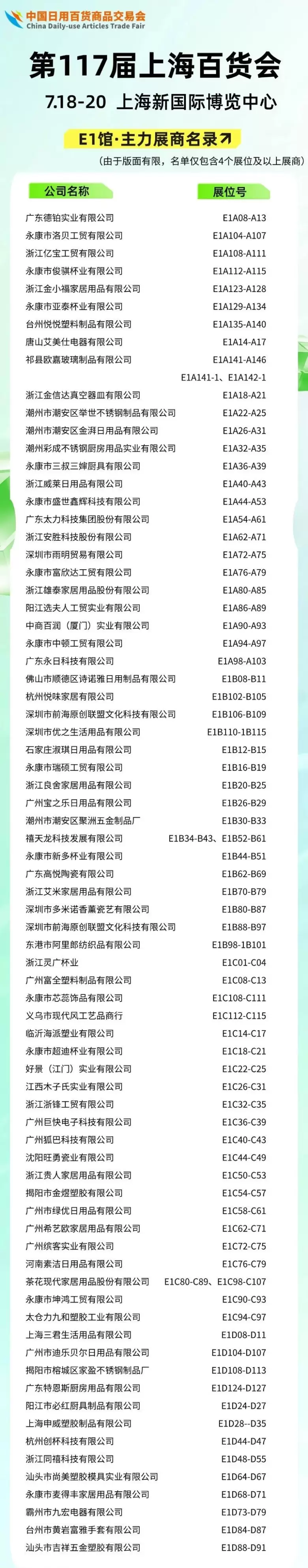百货行业盛会来袭：2024中国日用百货商品交易会E馆展商名单大揭秘！上海百货会共同探索和发现市场的新机遇。