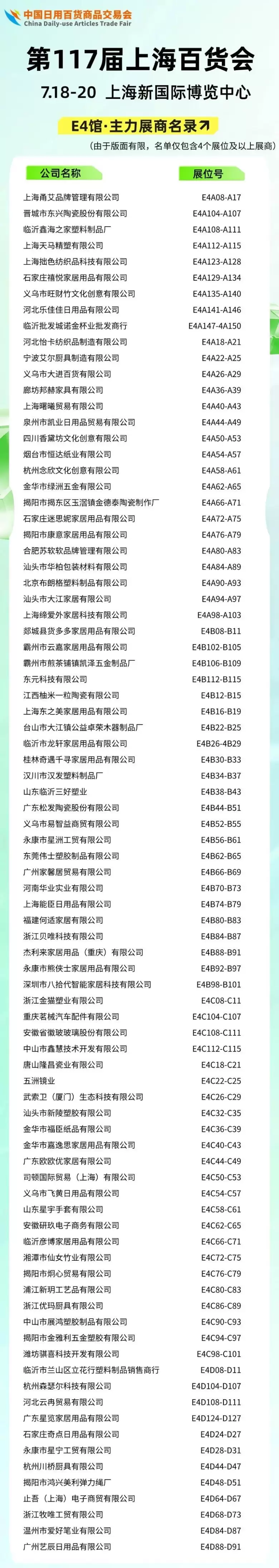 百货行业盛会来袭：2024中国日用百货商品交易会E馆展商名单大揭秘！上海百货会共同探索和发现市场的新机遇。